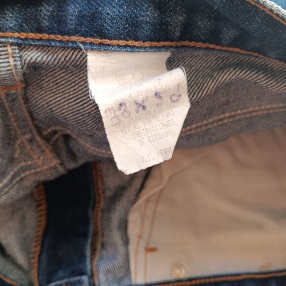 Vintage Mens Bootcut Jeans 36x26 80s JC PENNEY PLAIN POCKETS CLASSIC Flare FLARE - Picture 6 of 7